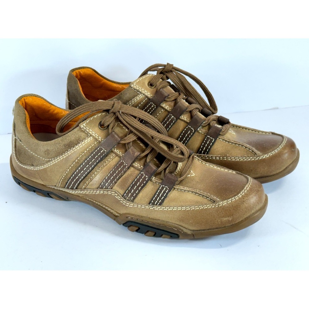 Brooks Mens 43 Eu 9.5 Us Sneaker Brown Leather Low Top Lace Up Casual Shoes